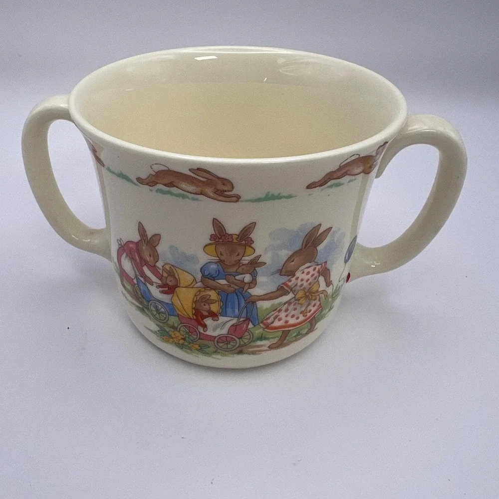 Royal Doulton Bunnykins 7 Pc‎ Lot Plates Cups Mug Coin Bank Vintage